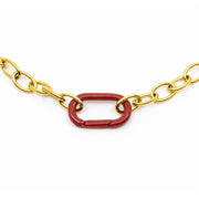Clasp Halsband Guld/Mörkröd