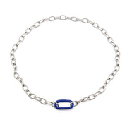 Blue Clasp Halsband Silver