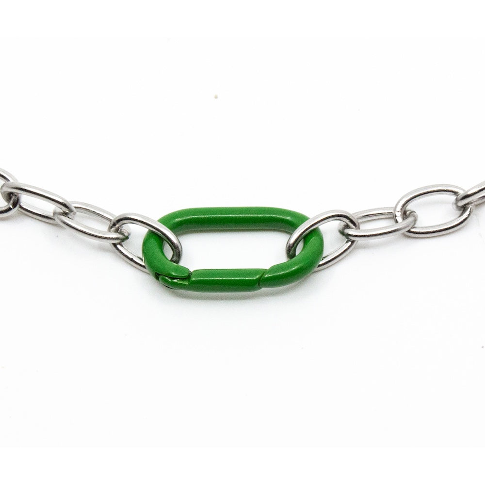 Green Clasp Halsband Silver