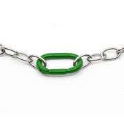 Green Clasp Halsband Silver