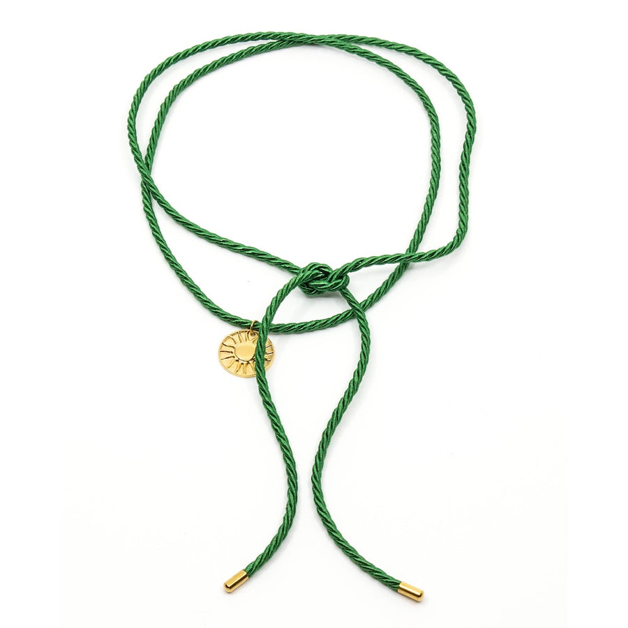 Sun Amulet Rope Halsband Grön