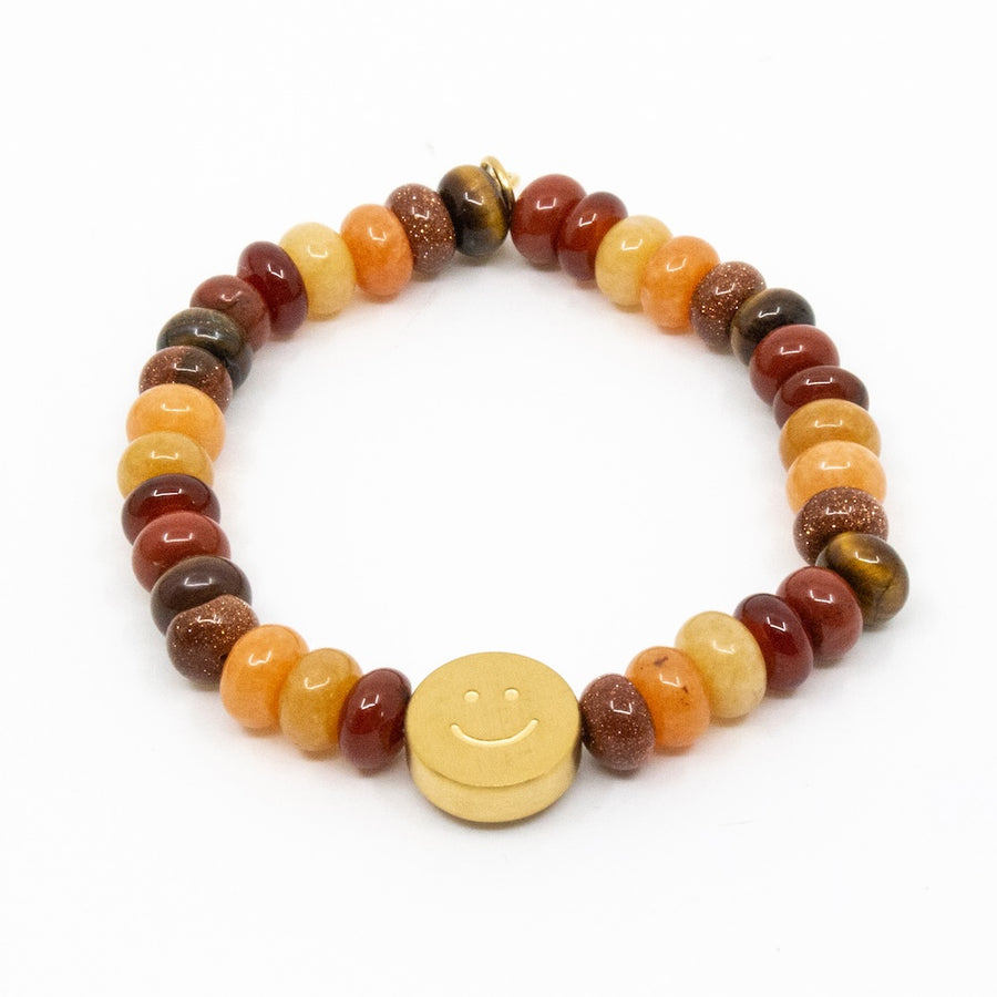 Smile Chunky Gem Armband Orange