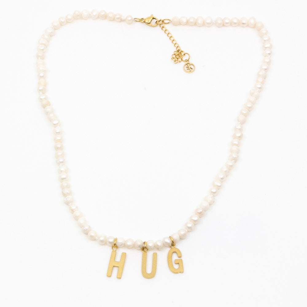 HUG Halsband Vit/Guld