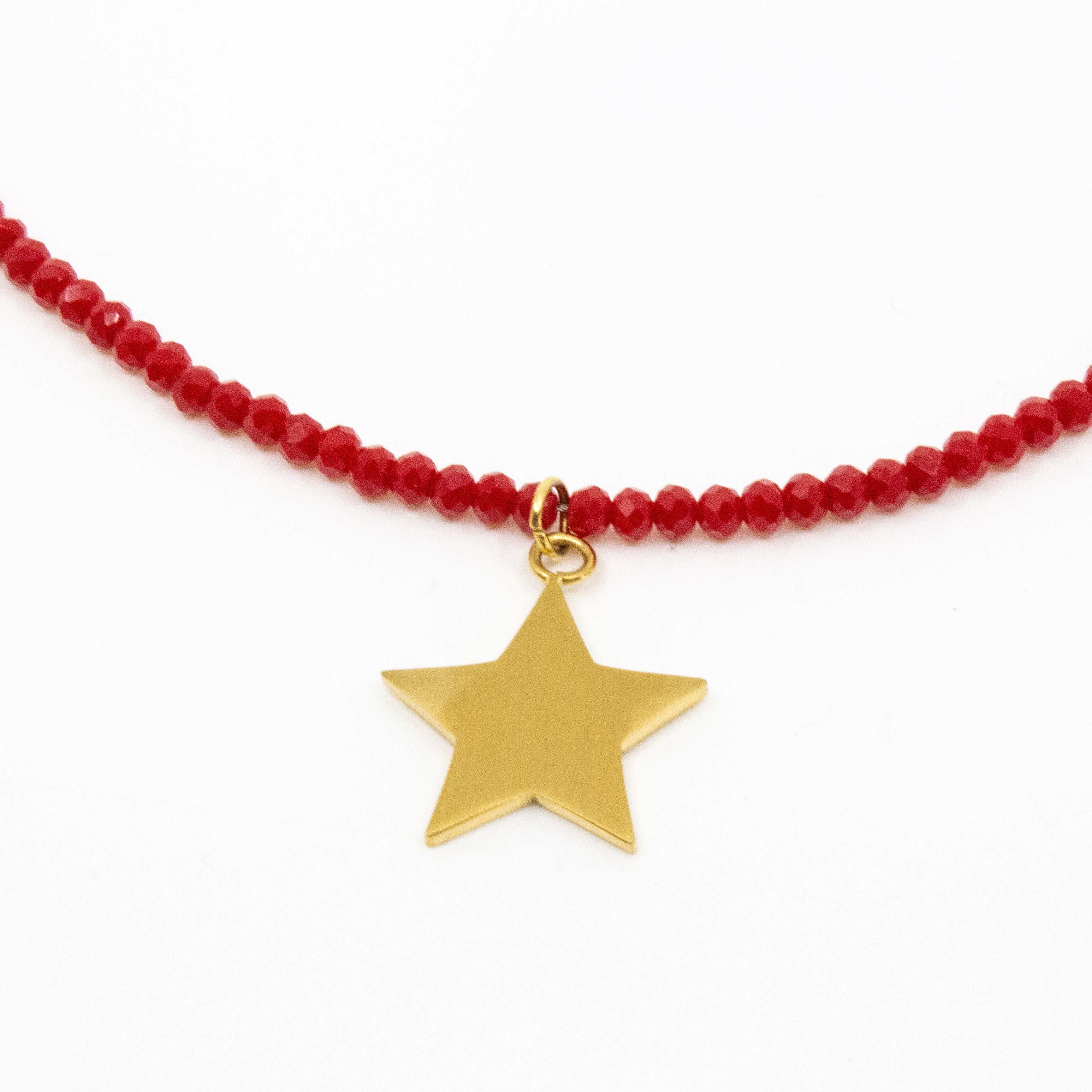 Hollow Star Halsband 45cm Röd