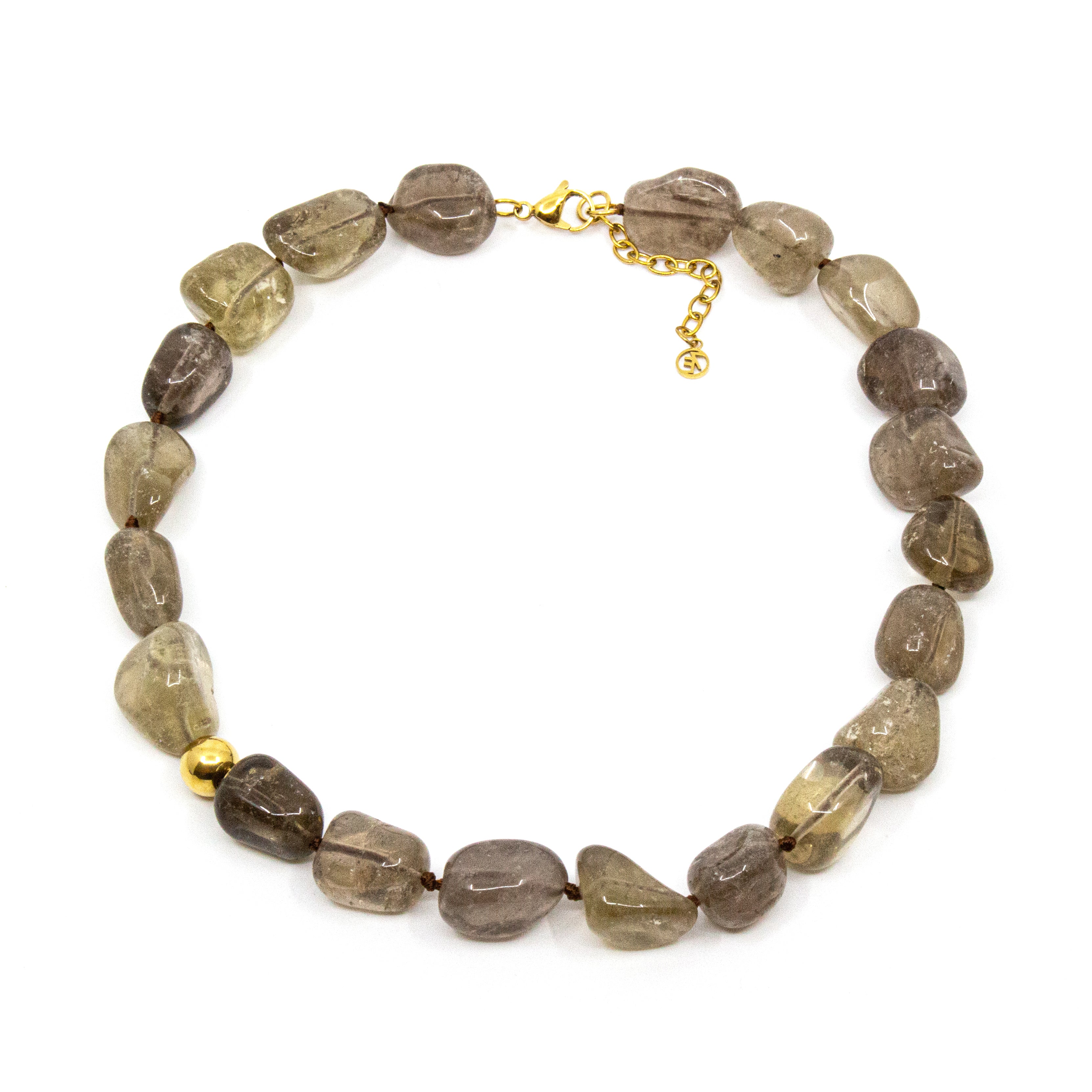 Smokey Quartz Halsband Grå