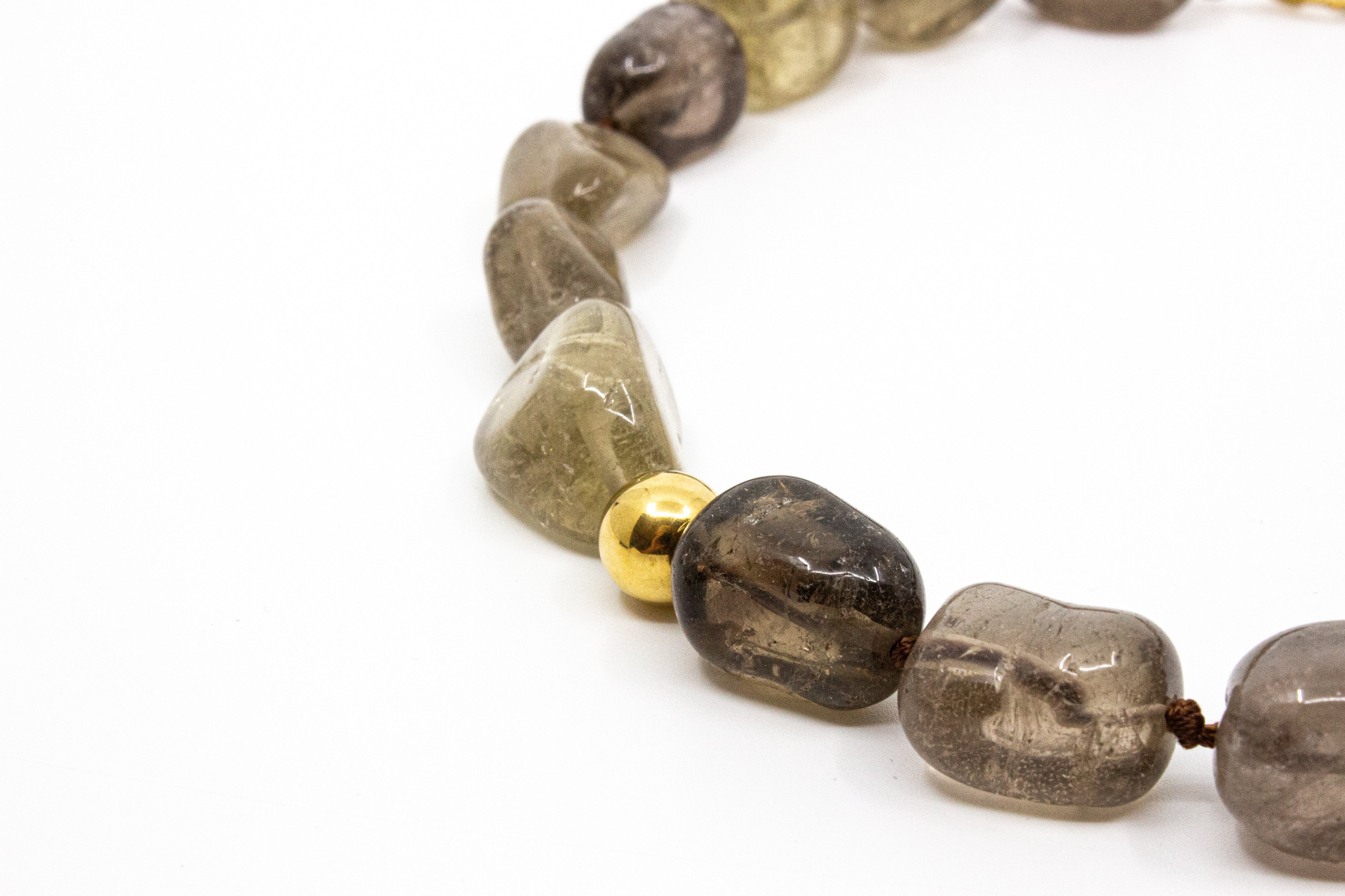 Smokey Quartz Halsband Grå
