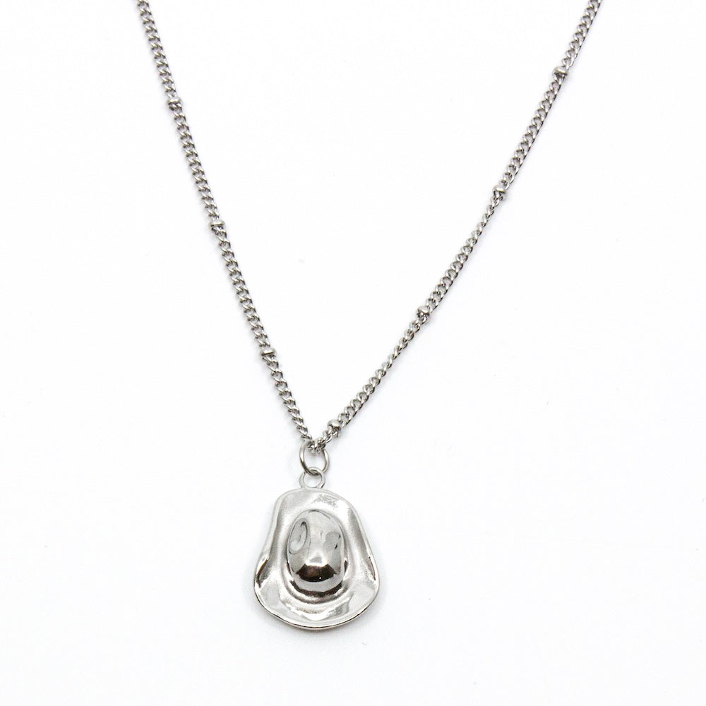 Cowboy Hat Halsband 42cm Silver