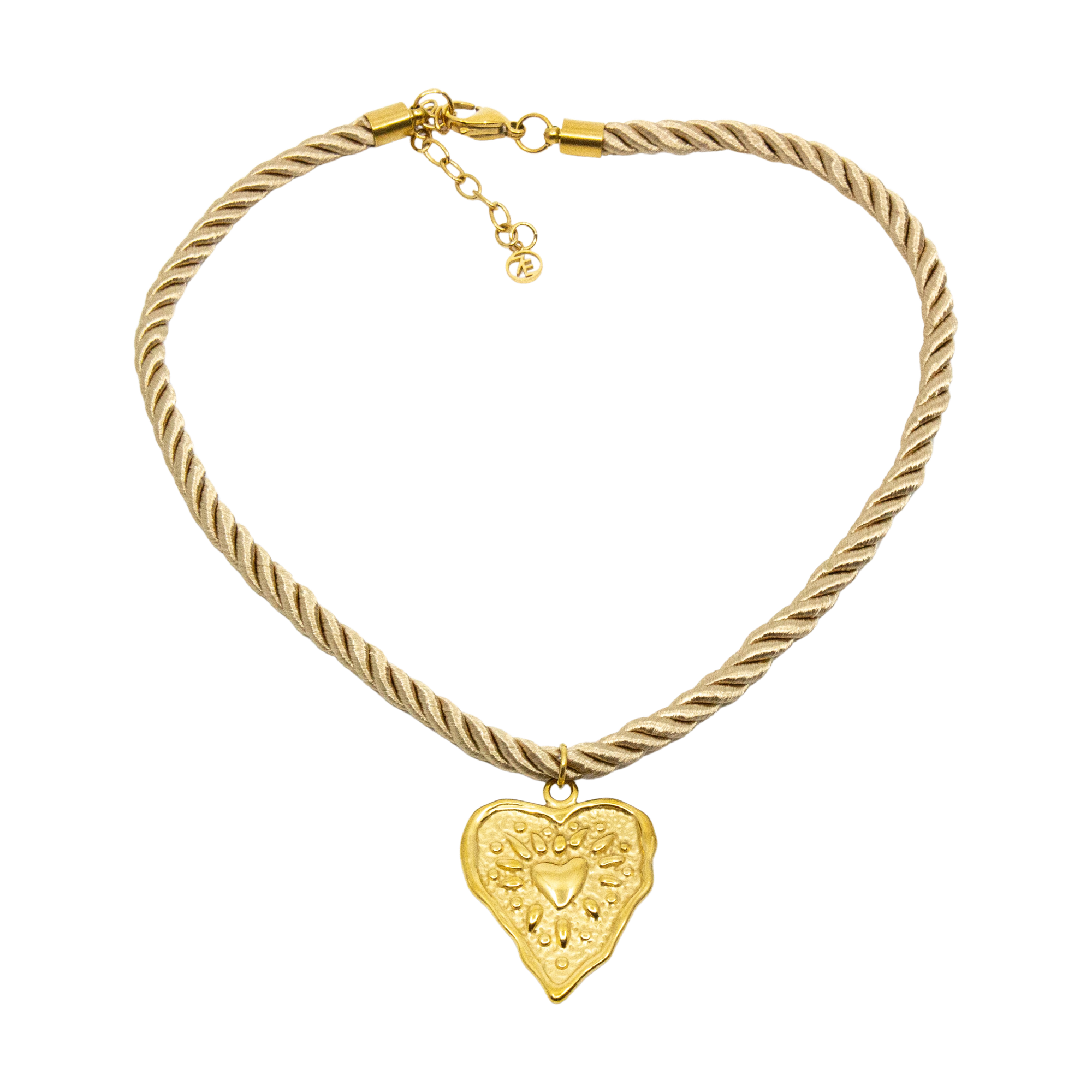 Western Heart Rope Halsband Guld