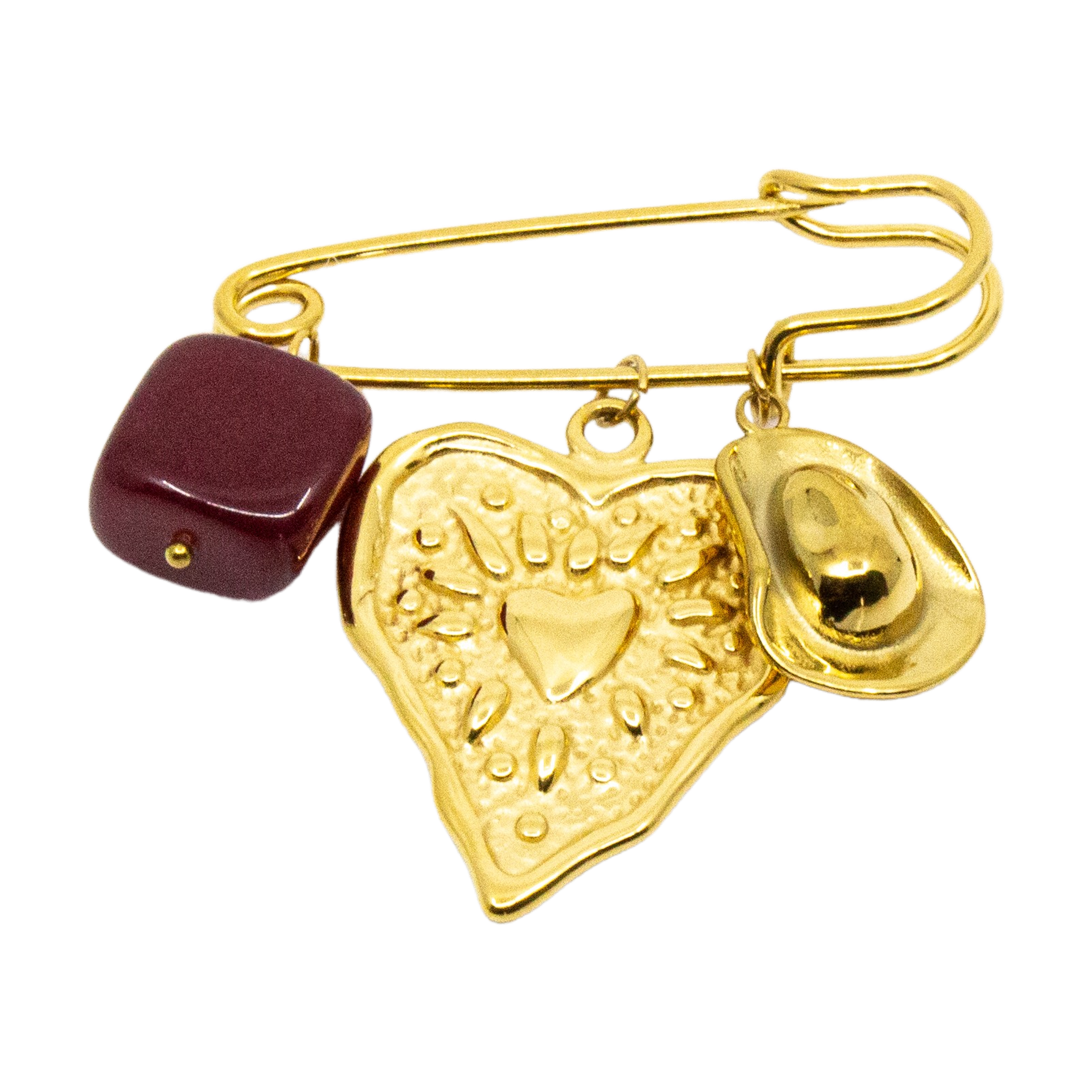Western Heart Brosch Guld