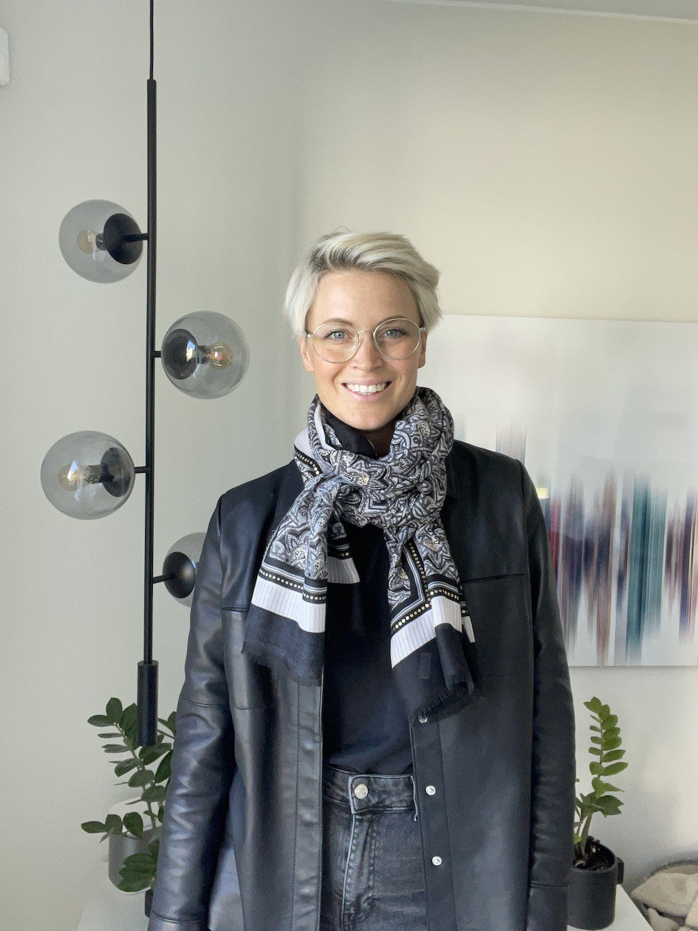 Bryssel Sjal Svart Svart
