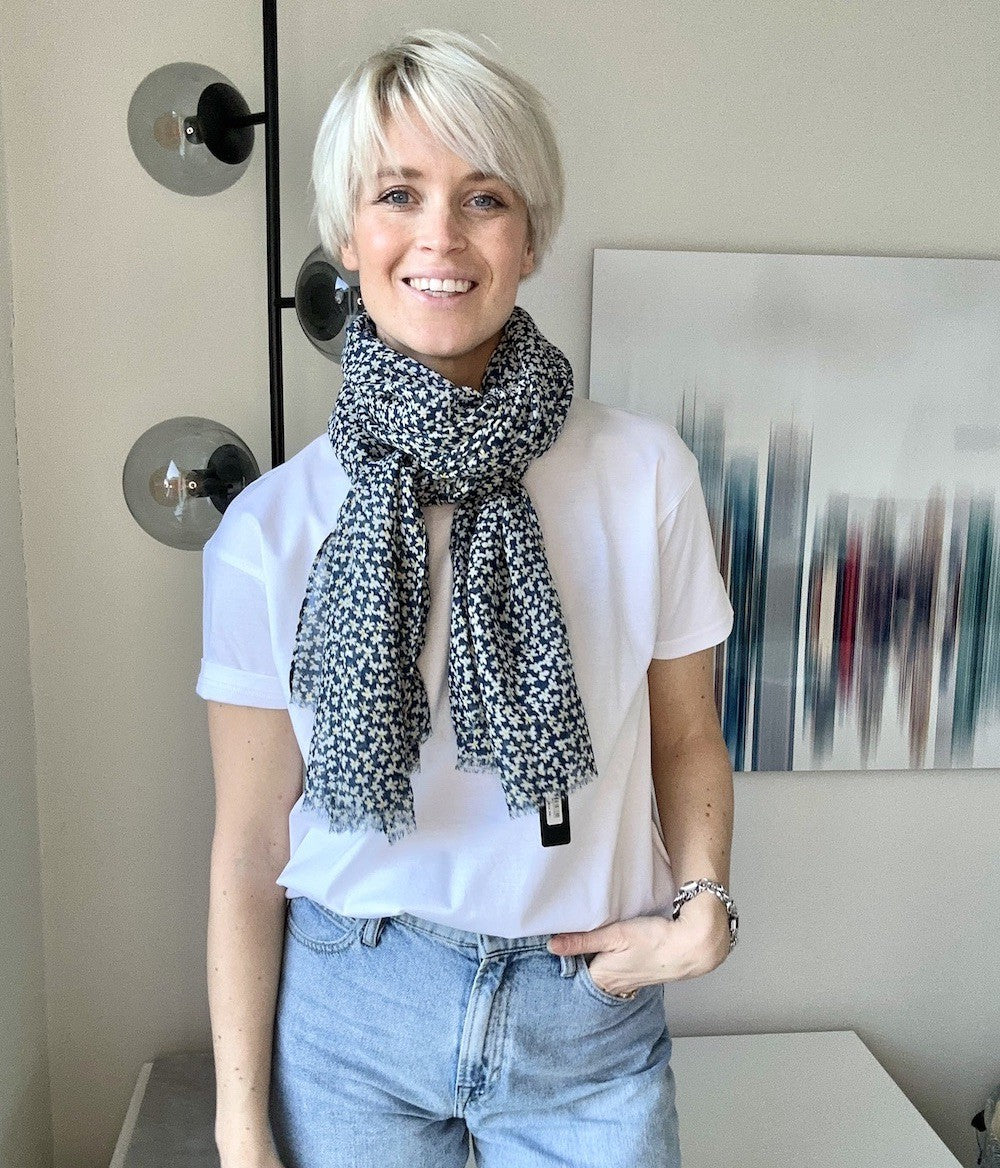 Groningen Sjal Blå Blå