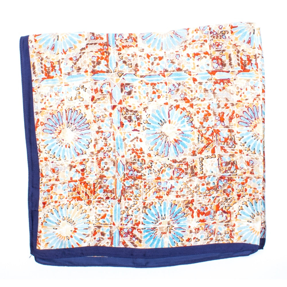 Foix Shawl 70x70cm Blue