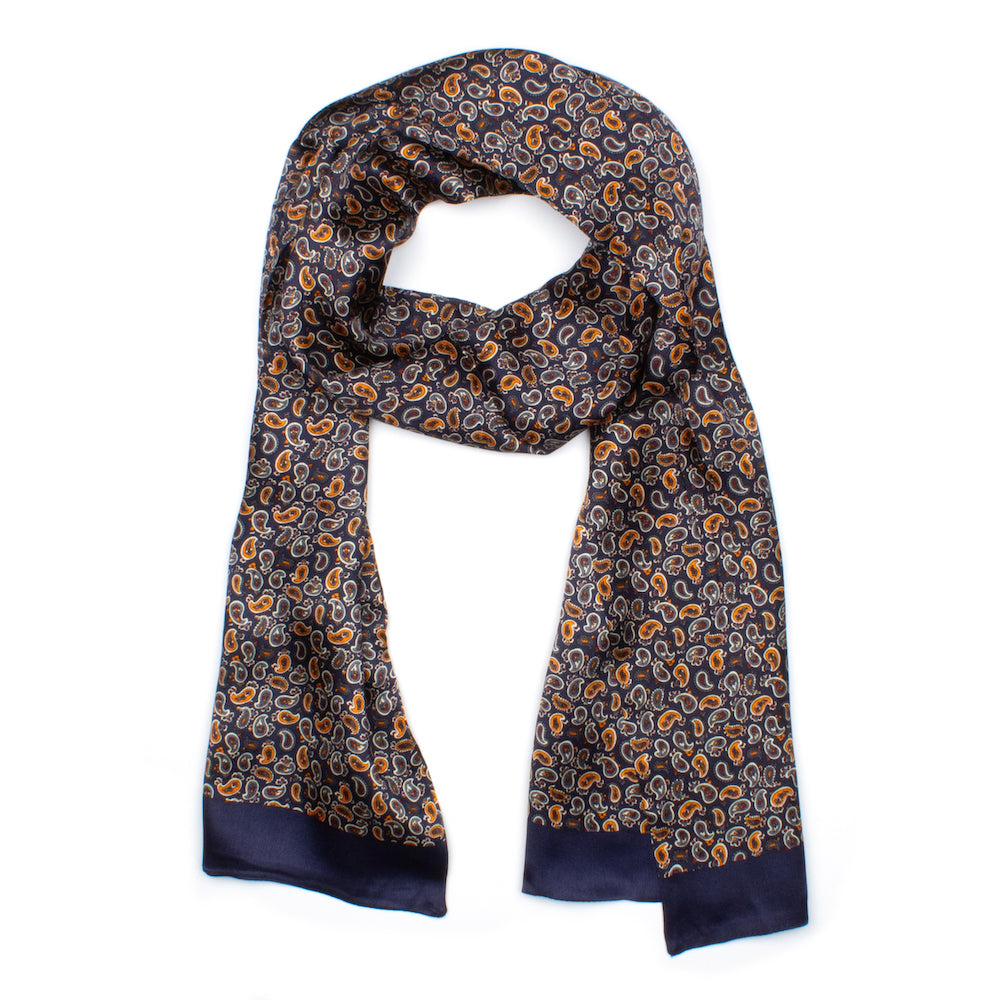 Male Silk Shawl Navy blue