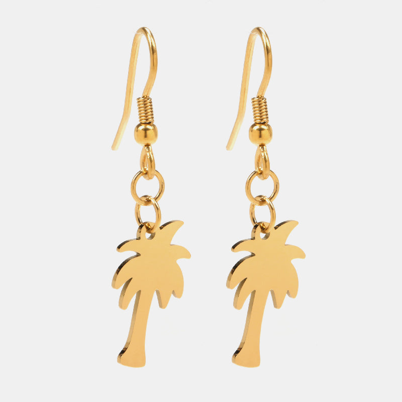 Palm Örhänge Guld Guld